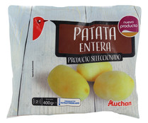 Bolsa con patatas peladas enteras, listas para ser hervidas AUCHAN 400 gr. Bolsa con patatas peladas enteras, listas para ser hervidas AUCHAN 400 gr.