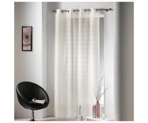 Cortina visillo 140x260cm. color blanco con ollaos, 100% poliéster AUCHAN. Cortina visillo 140x260cm. color blanco con ollaos, 100% poliéster AUCHAN.