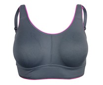 Sujetador deportivo sin aros SELENE Gina, color gris/fucsia, talla 85C. Sujetador deportivo sin aros SELENE Gina, color gris/fucsia, talla 85C.