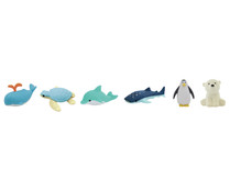Pack 6 gomas de borrar con formas de animales del oceano MIQUELRIUS. Pack 6 gomas de borrar con formas de animales del oceano MIQUELRIUS.