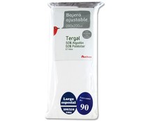 Sábana bajera ajustable 50% algodón 50% poliéster color blanco 90cm. AUCHAN. Sábana bajera ajustable 50% algodón 50% poliéster color blanco 90cm. AUCHAN.