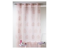 Cortina visillo 140x240cm. color ciruela con bordado Hojas AUCHAN. Cortina visillo 140x240cm. color ciruela con bordado Hojas AUCHAN.