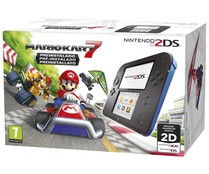 Consola Nintendo 2DS en Color Negro/Azul + Juego Mario Kart 7 NINTENDO. Consola Nintendo 2DS en Color Negro/Azul + Juego Mario Kart 7 NINTENDO.