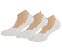 Pack de 3 pares de salvapies para hombre, POMPEA, color blanco, talla 43/46. Pack de 3 pares de salvapies para hombre, POMPEA, color blanco, talla 43/46.