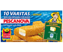 Merluza en varitas empanadas con queso PESCANOVA 300 gr pack de 10 uds Merluza en varitas empanadas con queso PESCANOVA 300 gr pack de 10 uds