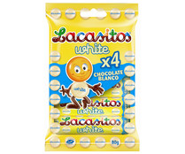 Grageas de colores recubiertas de chocolate blanco LACASITOS 4 uds 80gr Grageas de colores recubiertas de chocolate blanco LACASITOS 4 uds 80gr