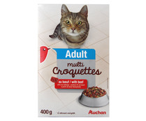 Pienso para gato a base de buey, hígado y verduras Multicroc AUCHAN 400 gr, Pienso para gato a base de buey, hígado y verduras Multicroc AUCHAN 400 gr,