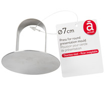 Empujador de acero inoxidable para molde redondo de 7cm. de diámetro ACTUEL. Empujador de acero inoxidable para molde redondo de 7cm. de diámetro ACTUEL.