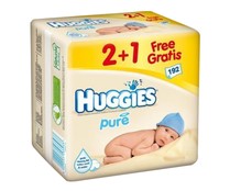 Toallitas húmedas para bebé HUGGIES Pure 192 uds (3 pack de 64 uds) Toallitas húmedas para bebé HUGGIES Pure 192 uds (3 pack de 64 uds)