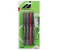 4 bolígrafos con de punta media y grosor de 0.7mm, varios colores AUCHAN. 4 bolígrafos con de punta media y grosor de 0.7mm, varios colores AUCHAN.