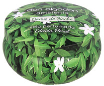 Vela perfumada edición floral Dama de noche DON ALGODON 2 mechas 200 gr. Vela perfumada edición floral Dama de noche DON ALGODON 2 mechas 200 gr.