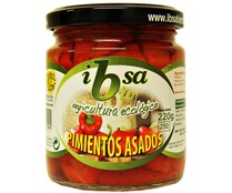 Pimientos asados ecológicos con aceite de oliva virgen extra IBSA, 220 gr,. Pimientos asados ecológicos con aceite de oliva virgen extra IBSA, 220 gr,.
