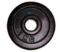 Disco pintado negro de 1kg adaptable a barras de 2.8 cm de diámetro FYTTER. Disco pintado negro de 1kg adaptable a barras de 2.8 cm de diámetro FYTTER.