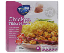 Pollo y arroz en salsa Masala, con base de yogur TOP´S CUISINE 350 gr Pollo y arroz en salsa Masala, con base de yogur TOP´S CUISINE 350 gr