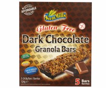 Cereales en barritas chocolate negro Sin Gluten SAN MILLS 5 uds. 124 gr, Cereales en barritas chocolate negro Sin Gluten SAN MILLS 5 uds. 124 gr,
