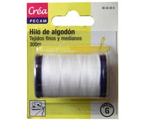 Hilo de algodón color blanco, número 40 (telas gruesas), 300 metros STYLE. Hilo de algodón color blanco, número 40 (telas gruesas), 300 metros STYLE.