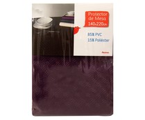 Protector de mesa, 140x220 centímetros, color berenjena AUCHAN 1 unidad. Protector de mesa, 140x220 centímetros, color berenjena AUCHAN 1 unidad.
