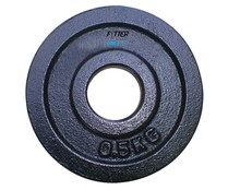 Disco pintado negro de 0,5kg adaptable a barras de 2.8 cm de diámetro FYTTER. Disco pintado negro de 0,5kg adaptable a barras de 2.8 cm de diámetro FYTTER.