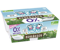 Yogur ecológico natural desnatado LAS 2 VACAS pack de 4 uds. de 115 gr, Yogur ecológico natural desnatado LAS 2 VACAS pack de 4 uds. de 115 gr,