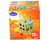 Cubo de madera multiactividad con piezas encajables, giratorias, etc. BABY. Cubo de madera multiactividad con piezas encajables, giratorias, etc. BABY.