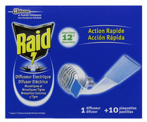 Insecticida eléctrico antimosquitos en pastillas RAID 1 ud. + 10 pastillas Insecticida eléctrico antimosquitos en pastillas RAID 1 ud. + 10 pastillas