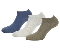 Pack de 3 pares de calcetines tobilleros para hombre, POMPEA, talla 43/46. Pack de 3 pares de calcetines tobilleros para hombre, POMPEA, talla 43/46.