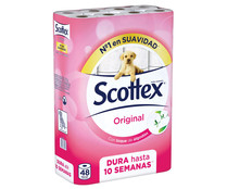 Papel higiénico, Original con toque de algodòn SCOTTEX 48 uds. Papel higiénico, Original con toque de algodòn SCOTTEX 48 uds.