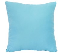 Cojín 38x38cm., tejido microfibra color azul celeste, sin cremallera AUCHAN. Cojín 38x38cm., tejido microfibra color azul celeste, sin cremallera AUCHAN.