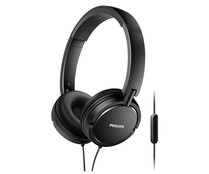 Auriculares con micrófono PHILIPS SHL5005/00, negro, plegables. Auriculares con micrófono PHILIPS SHL5005/00, negro, plegables.