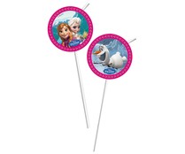 Pajitas flexibles con decoración Frozen DISNEY pack de 6 unidades. Pajitas flexibles con decoración Frozen DISNEY pack de 6 unidades.