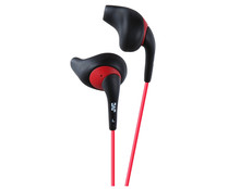 Auricular deportivo JVC HA-EN10-BR-E con cable, color negro y rojo. Auricular deportivo JVC HA-EN10-BR-E con cable, color negro y rojo.