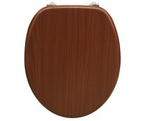 Asiento para WC, con tapa de plástico de color nogal TATAY Nature. Asiento para WC, con tapa de plástico de color nogal TATAY Nature.