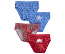 Lote de 4 calzoncillos slips para niño IN EXTENSO, talla 4/5. Lote de 4 calzoncillos slips para niño IN EXTENSO, talla 4/5.