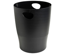 Papelera de 15 litros de polipropileno, color negro opaco, EXACOMPTA. Papelera de 15 litros de polipropileno, color negro opaco, EXACOMPTA.