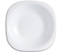 Plato hondo cuadrado de vidrio color blanco, 21cm., Carine LUMINARC. Plato hondo cuadrado de vidrio color blanco, 21cm., Carine LUMINARC.