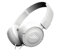 Auriculares tipo diadema JBL T450BT, con cable, micrófono, color blanco. Auriculares tipo diadema JBL T450BT, con cable, micrófono, color blanco.