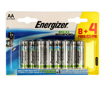 Paquete de 12 pilas del tipo AA o LR06 ENERGIZER Ecoadvanced. Paquete de 12 pilas del tipo AA o LR06 ENERGIZER Ecoadvanced.