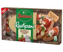 Panini con pan rustico, con mozzarella, tomate y salsa pesto BUITONI 185 g. Panini con pan rustico, con mozzarella, tomate y salsa pesto BUITONI 185 g.