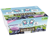 Yogur ecológico con arándanos LAS 2 VACAS pack de 4 uds. de 115 gr, Yogur ecológico con arándanos LAS 2 VACAS pack de 4 uds. de 115 gr,