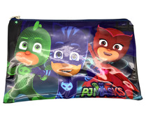 Estuche portatodo con efecto espejo, cierre con cremallera, diseño PJMASKS. Estuche portatodo con efecto espejo, cierre con cremallera, diseño PJMASKS.