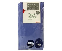 Sábana bajera ajustable 50% algodón 50% poliéster color lavanda 90cm. AUCHAN. Sábana bajera ajustable 50% algodón 50% poliéster color lavanda 90cm. AUCHAN.