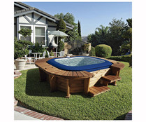 Spa hinchable con panelado exterior en madera, 250 x 275 x 71 cm, K20. Spa hinchable con panelado exterior en madera, 250 x 275 x 71 cm, K20.