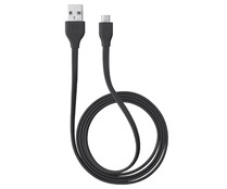 Cable plano Micro-Usb a Usb TRUST FLAT negro, longitud 1 metro. Cable plano Micro-Usb a Usb TRUST FLAT negro, longitud 1 metro.
