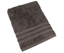 Toalla de baño 100% algodón color gris oscuro, 500g/m² de densidad, ACTUEL. Toalla de baño 100% algodón color gris oscuro, 500g/m² de densidad, ACTUEL.