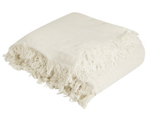Colcha 70% algodón tejido trenza estampado color crudo, cama doble, AUCHAN. Colcha 70% algodón tejido trenza estampado color crudo, cama doble, AUCHAN.