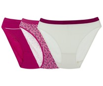 Pack de 3 bragas bajas DIM Ruban rouge, color surtido, talla S. Pack de 3 bragas bajas DIM Ruban rouge, color surtido, talla S.