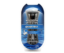 Maquinilla de afeitar recargable + 2 recambios WILKINSON Quattro. Maquinilla de afeitar recargable + 2 recambios WILKINSON Quattro.