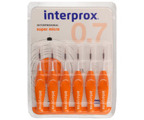 Cepillo interproximal super micro y prensado de 0.7 mm INTERPROX 6 uds. Cepillo interproximal super micro y prensado de 0.7 mm INTERPROX 6 uds.