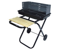 Barbacoa de carbón con carro y bandeja 70,7X58,3X81cm, GARDEN STAR. Barbacoa de carbón con carro y bandeja 70,7X58,3X81cm, GARDEN STAR.