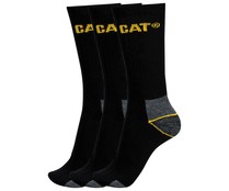 Pack de 3 pares de calcetines de algodón CATERPILLAR, color negro, talla 46/50. Pack de 3 pares de calcetines de algodón CATERPILLAR, color negro, talla 46/50.